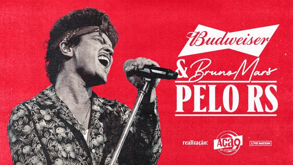 Budweiser fará show de Bruno Mars com ingressos exclusivos para doadores de nova iniciativa com a Ação da Cidadania em apoio ao Rio Grande do Sul